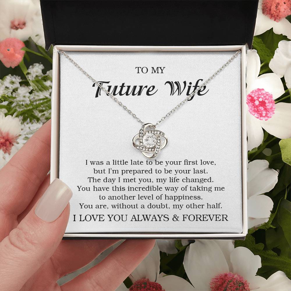 To My Future Wife Necklace Gift For Her Wife To Be Engagement Girlfriend Love Knot Necklace