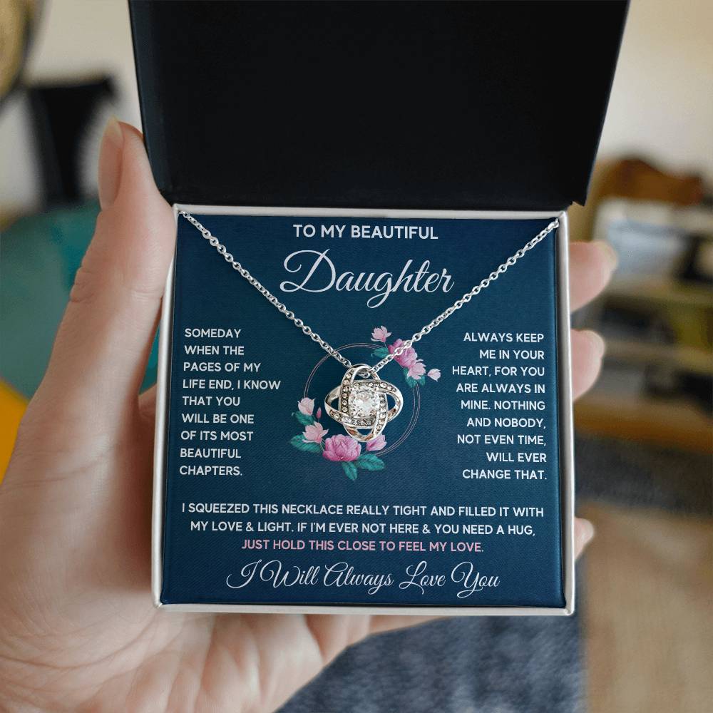 Gift For Daughter - Always Keep Me In Your Heart - Love Knot Necklace