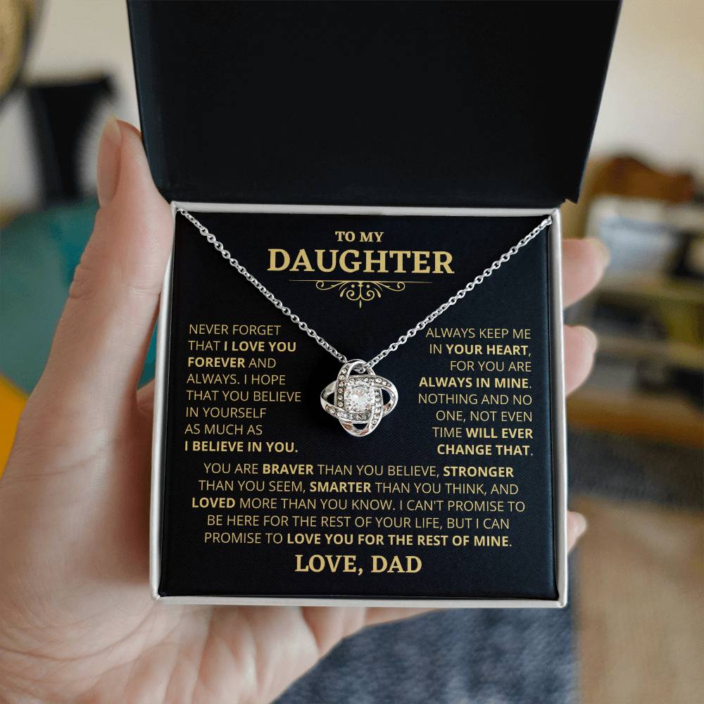 Gift For Daughter From Dad Loved More Than You Know Necklace Love Knot Necklace