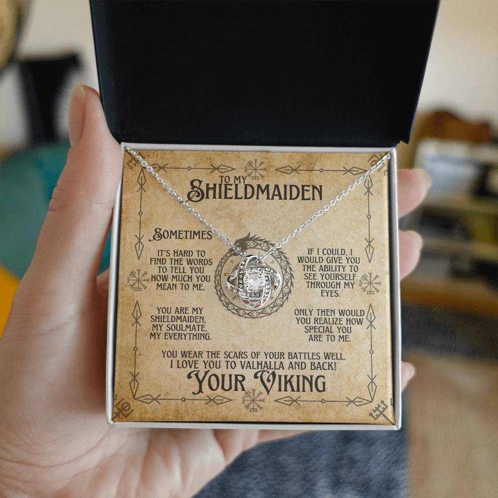 To My Shieldmaiden Viking Soulmate - Love Knot Necklace Love Knot Necklace
