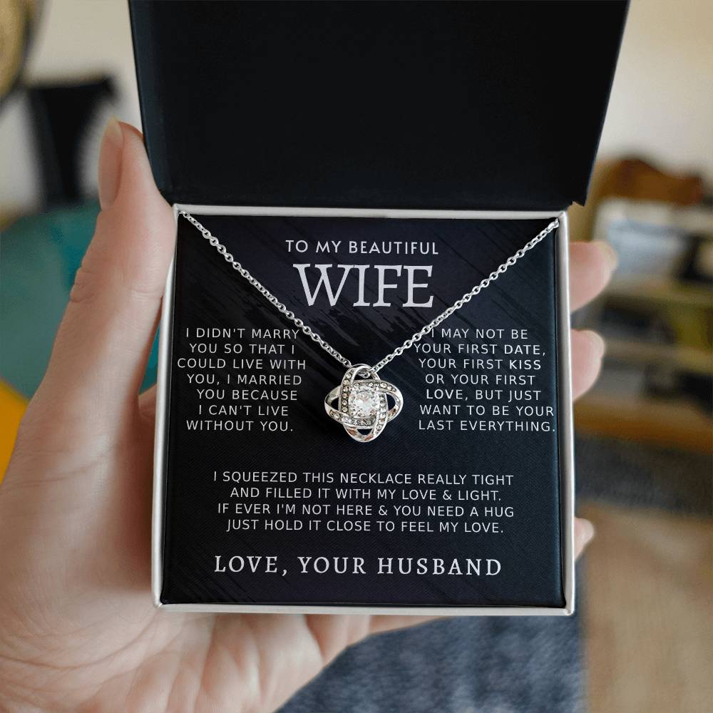 Gifts For Wife Romantic, Wife Birthday Gift Ideas, Necklaces For Wife From Husband, To My Soulmate Necklace For Women,To My Wife Gifts From Husband Love Knot Necklace