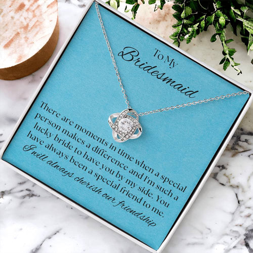 Bridesmaid For A Day Friends For Life(1) Love Knot Necklace