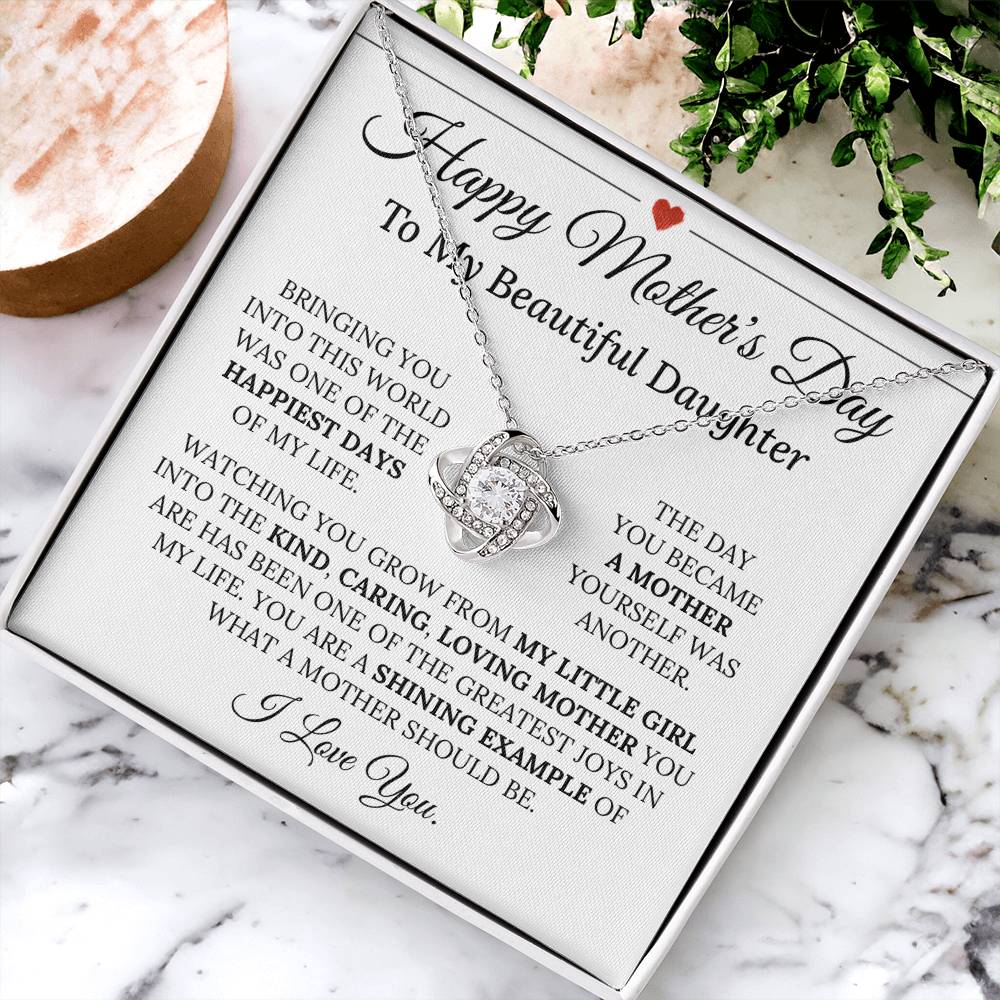 Heartfelt Mother's Day Gift For Daughter 1 Love Knot Necklace