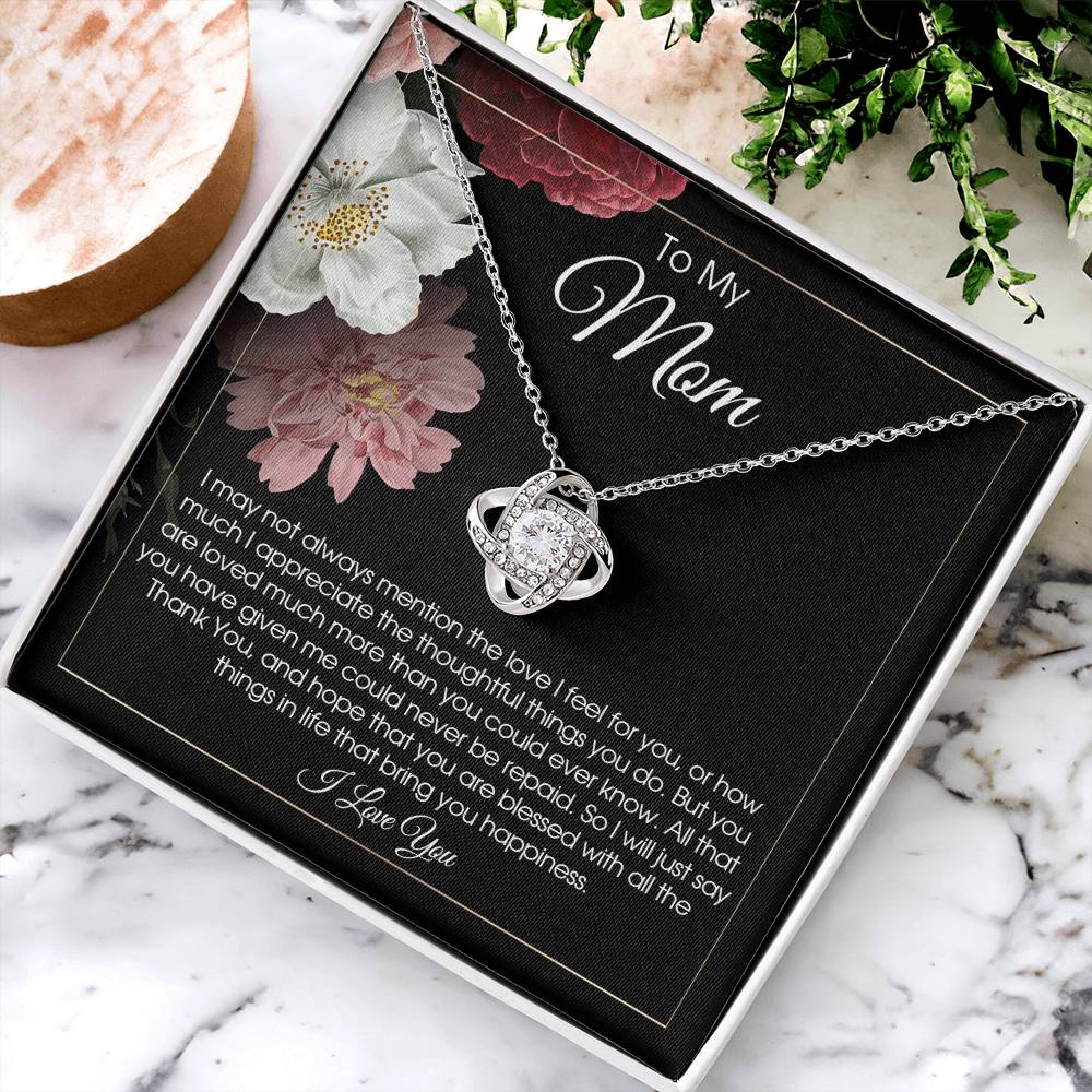 To My Mom Necklace Gift For Mom From Son Or Daughter Sentimental Gift For Birthday Mother's Day Love Knot Necklace