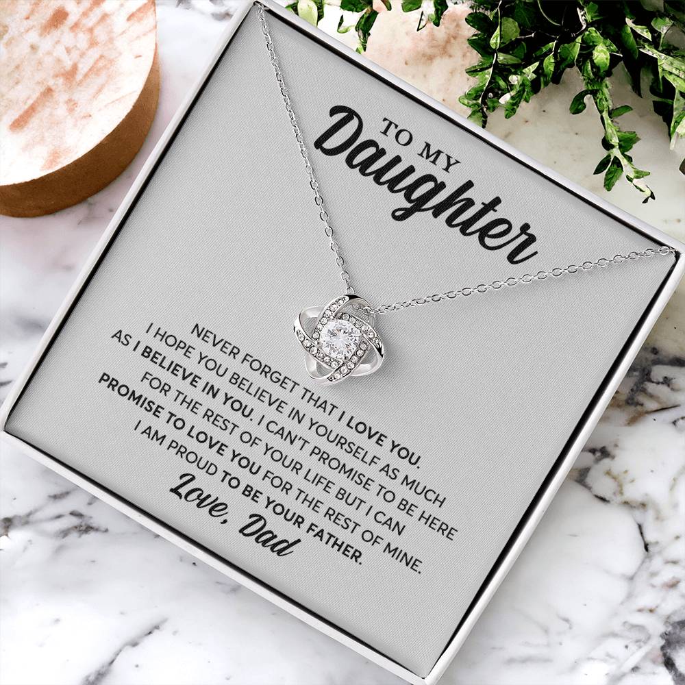 Daughter - Proud To Be Your Father - Necklace Love Knot Necklace