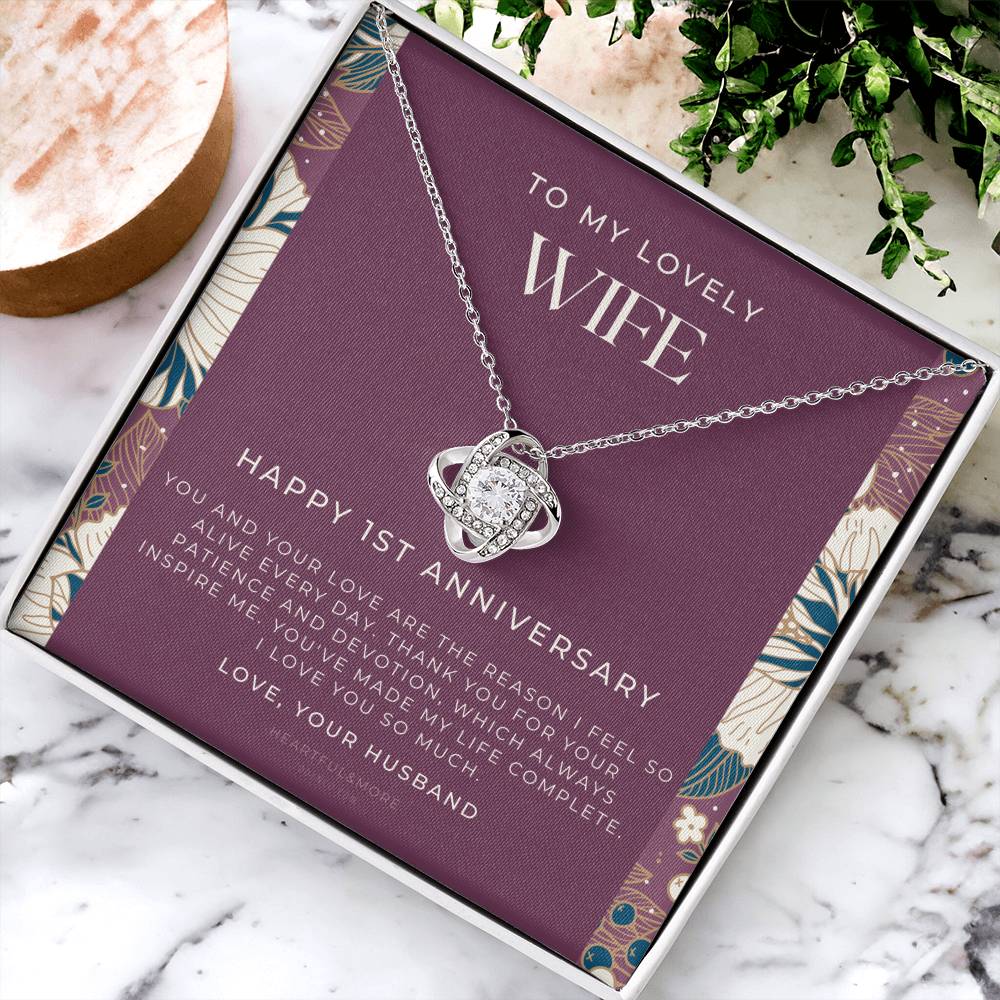 1 Year Anniversary Gift For Wife 1 Year Anniversary Gifts 1 Year Wedding Anniversary Gift Ideas 1St Wedding Anniversary Gift F(11) Love Knot Necklace