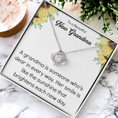 Grandma 2022 Promoted To Grandma Mothers Day Idea For New Grandma Gift Grandma To Be Gift For Grandma Reveal Pregnancy Baby Announcement Love Knot Necklace