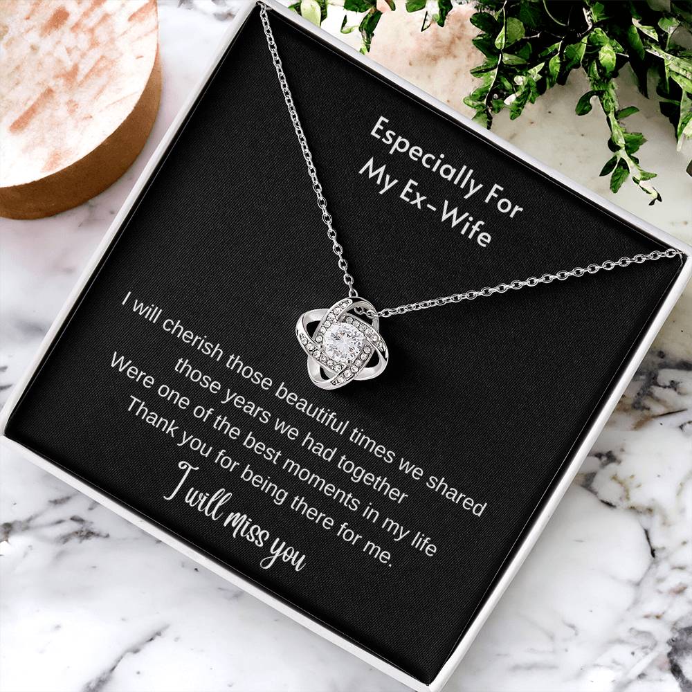 Ex-Wife Divorced Departing Gift Former Wife For My Ex Birthday Mother's Day Breakup Gift Friendship P Love Knot Necklace