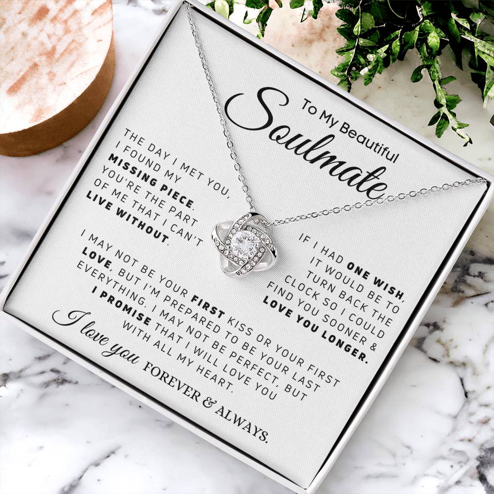 Soulmate - Missing Piece - - Love Knot Necklace
