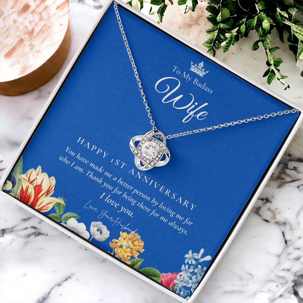 1 Year Anniversary Gift For Wife 1 Year Anniversary Gifts 1 Year Wedding Anniversary Gift Ideas 1St Wedding Anniversary Gift F(6) Love Knot Necklace