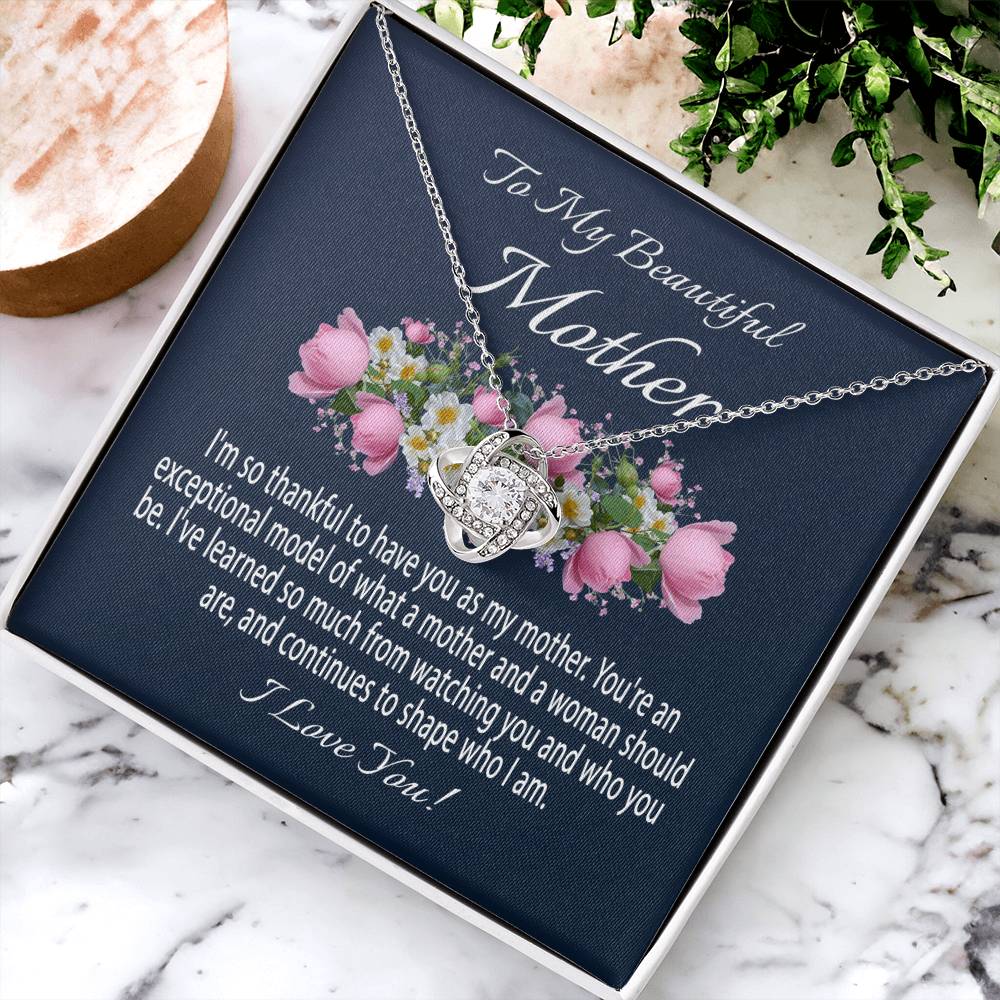 Mothers Day Gift From Daughter Mother's Day Necklace To My Beautiful Mother Necklace Mom Gift From Son Mom Necklace Love Knot Necklace