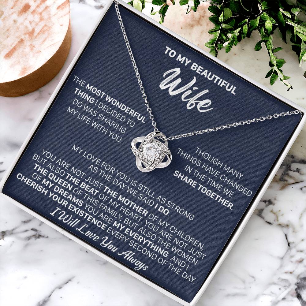 Gift For Wife - Lux I Do The Mother Love Knot Necklace Love Knot Necklace