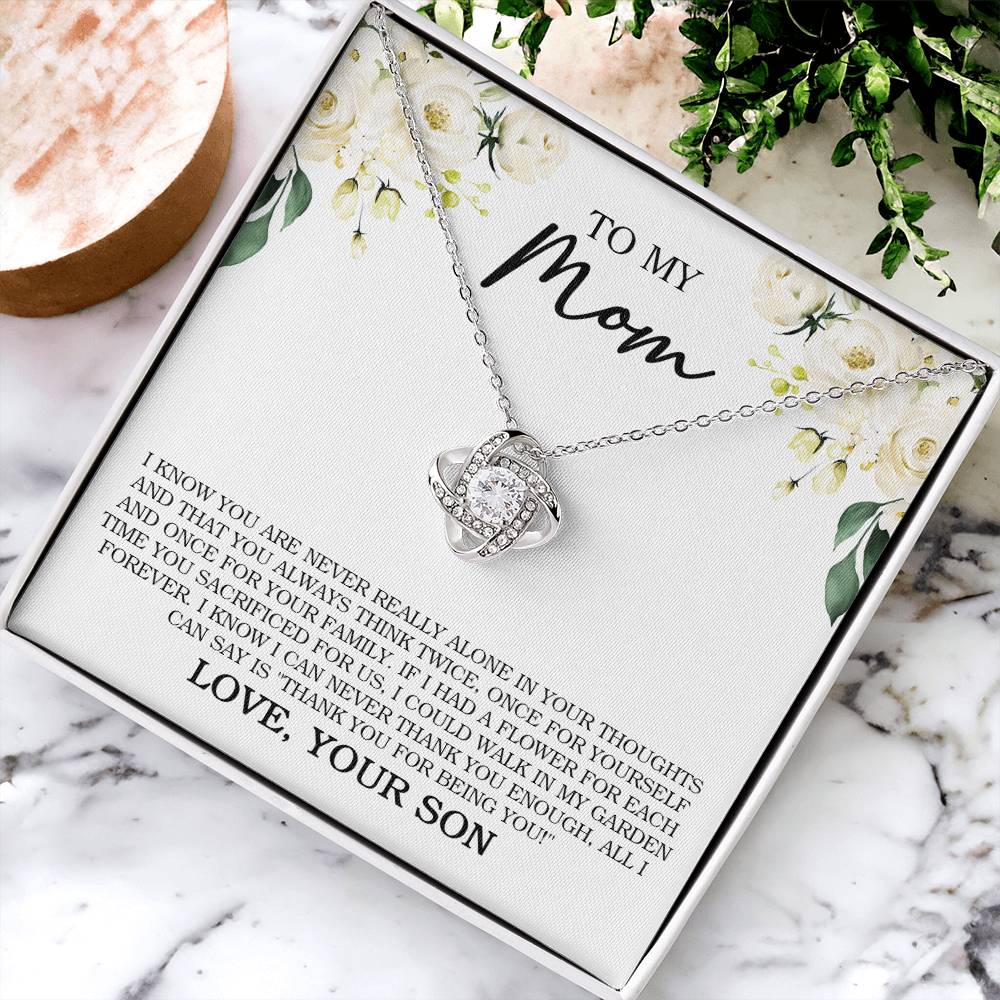 To My Mom Necklace Gift For Mom Mother's Day Gift Sentimental Gift From Son Love Knot Necklace