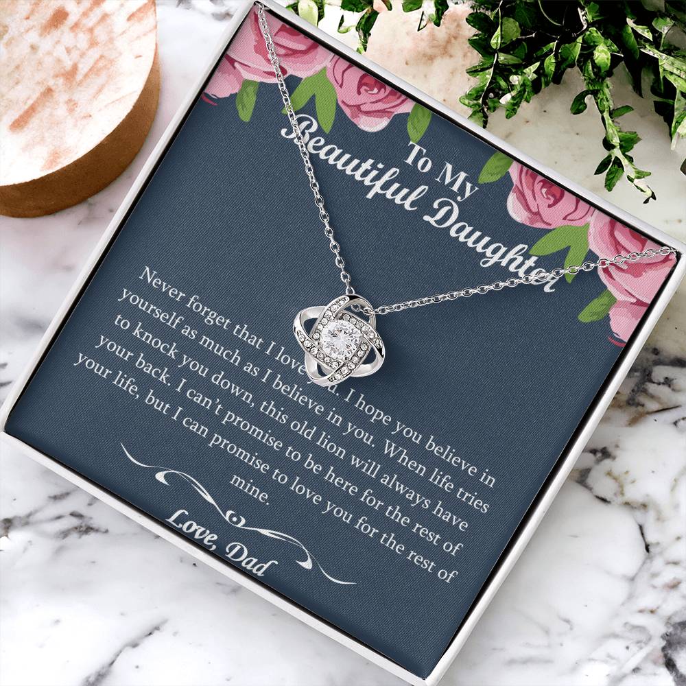 The Best Gift For Your Daughter - - Dad To Daughter Necklace Jewelry Gift Love Dad To Dau Love Knot Necklace