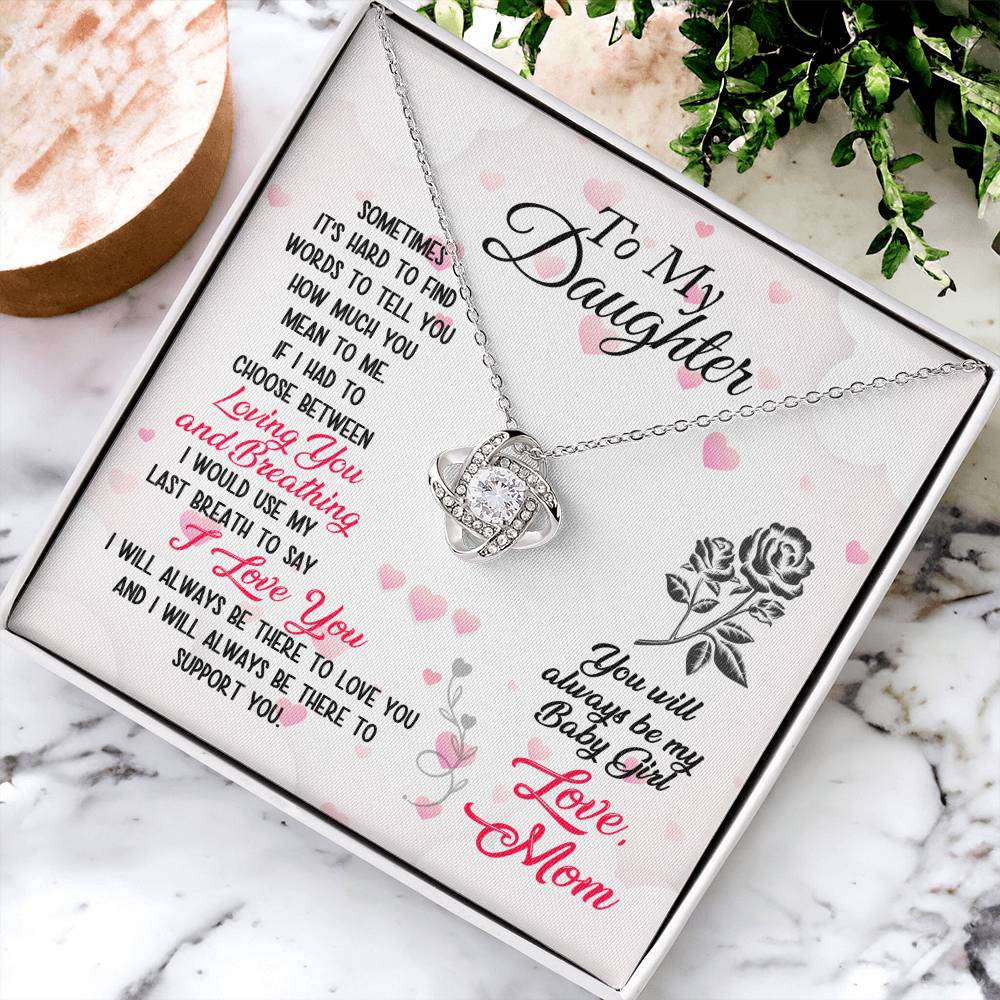 To My Daughter Amazing Gift Daughter Gift From Mom Anniversary Lovingly Mom Birthday Gift Daughter Graduation Gift Gro Love Knot Necklace