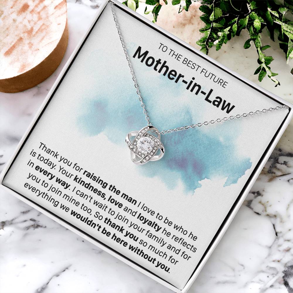 Gift For Future Mother-In-Law - Lux Can't Wait To Join Love Knot Necklace Love Knot Necklace
