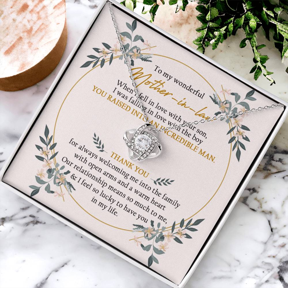 To My Mother In Law Love Knot Necklace