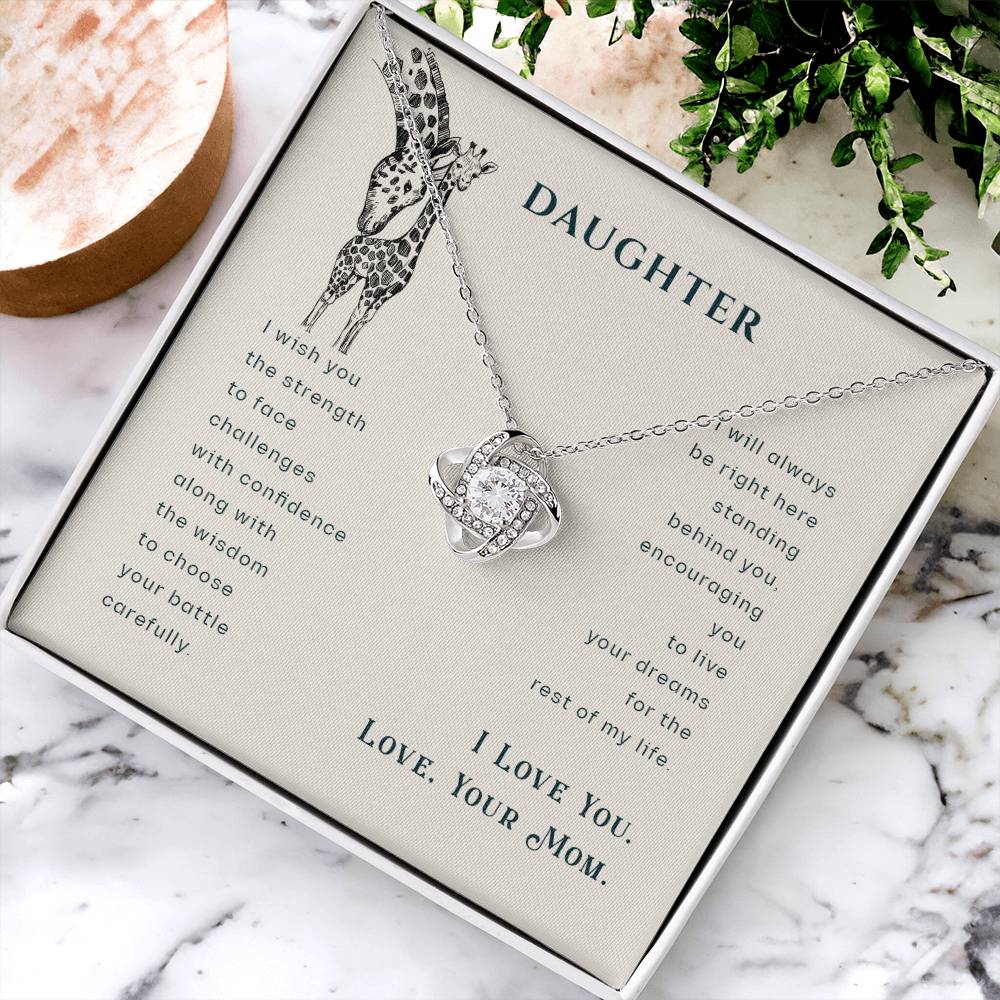 Mother Daughter Giraffe Necklace Gift For Daughter- Giraffe Necklace Gift From Mom Birthday Gift For Daughter Graduation Gift Always Have You Love Knot Necklace