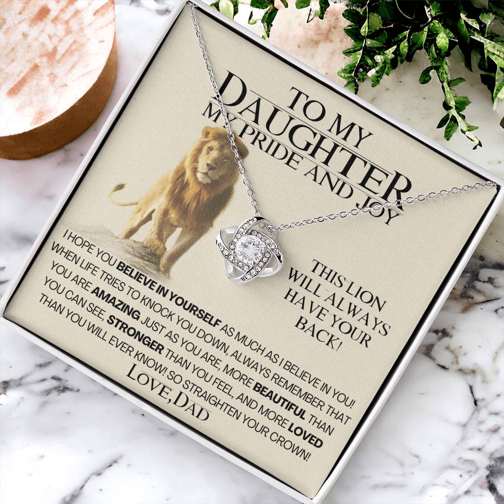 To My Daughter My Pride And Joy! Gift Necklace Fr Love Knot Necklace