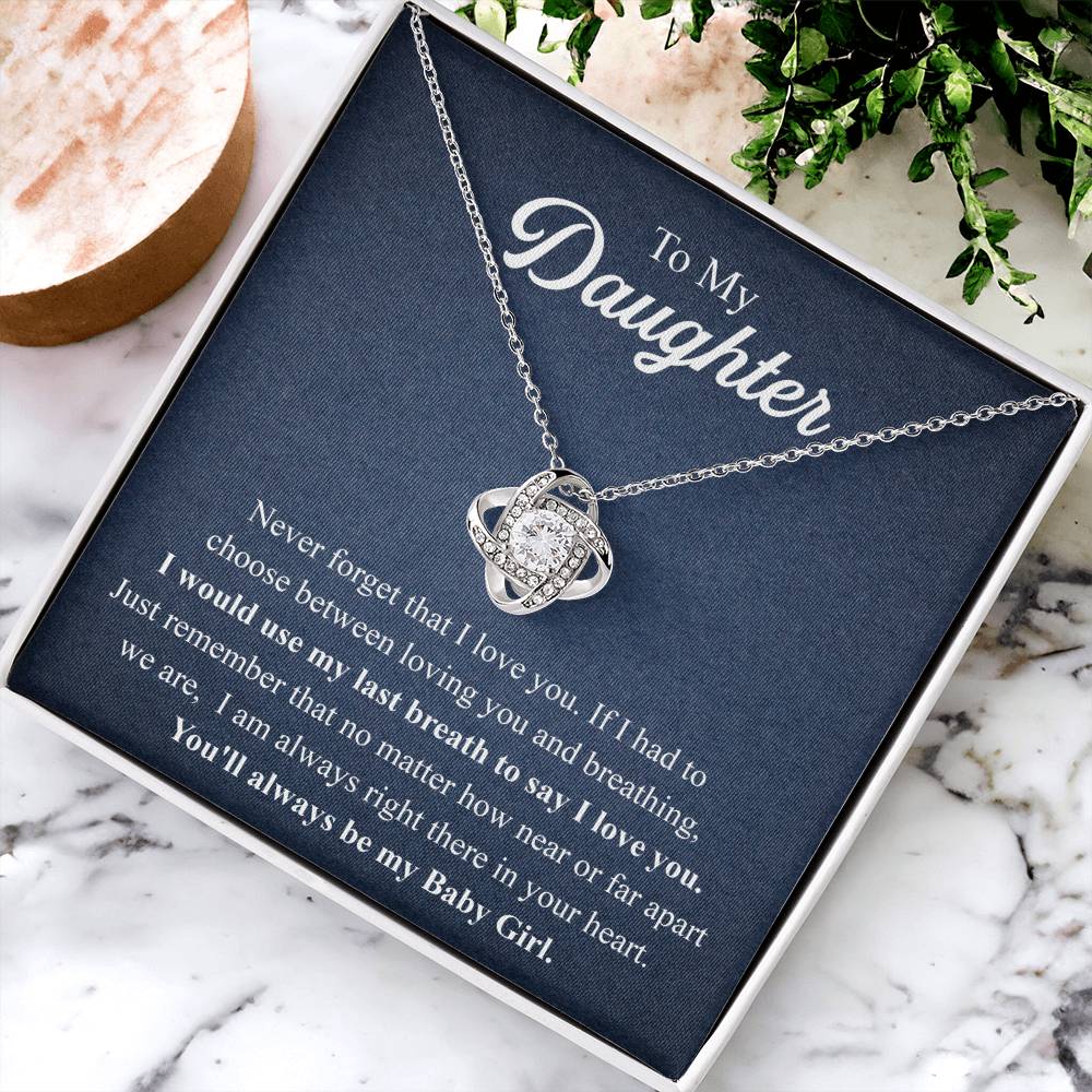 To My Daughter Necklace Gift From Mom Mothers Day Gift For Daughter From Mother Sentimental Jewelry Gifts For Daughter From Mom 2 Love Knot Necklace