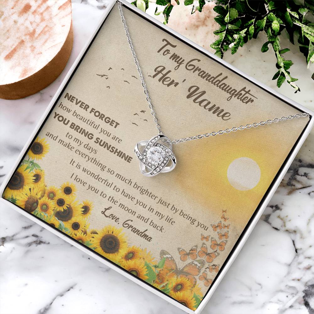 Customize Gift To My Granddaughter Granddaughter Necklace From Grandma Granddaughter Birthday Gift Love Knot Necklace