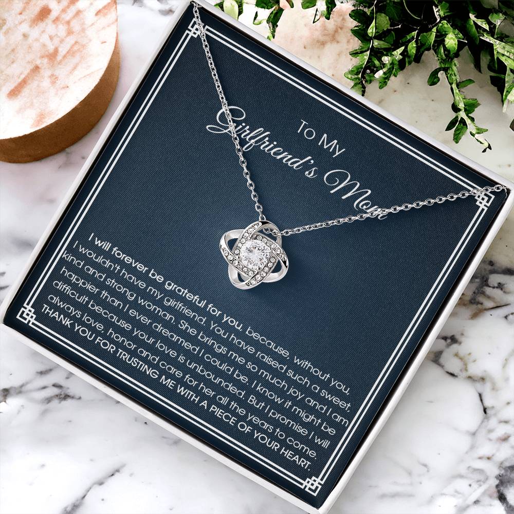To My Girlfriend's Mom Necklace Girlfriend's Mom Birthday Gift Mother's Day Gift For Girlfriend's Mom Love Knot Necklace