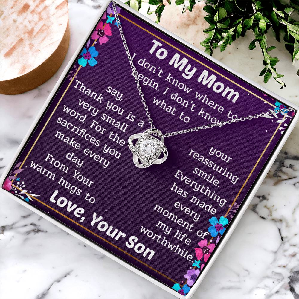 Necklace Gift For Mom From Son Love Knot Necklace
