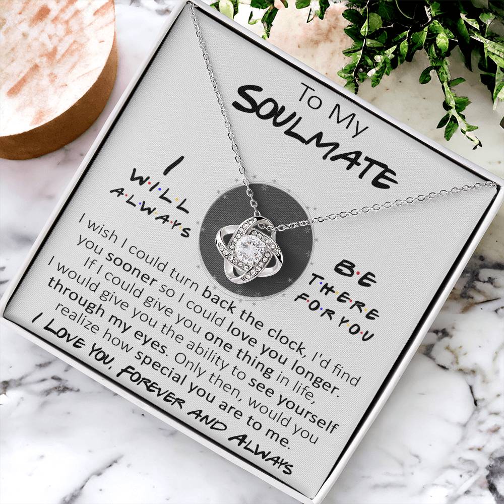 To My Soulmate Necklace Gift For Girlfriendwife Romantic Gift For Her Birthday Christmas Jewelry Romantic Love Knot Necklace