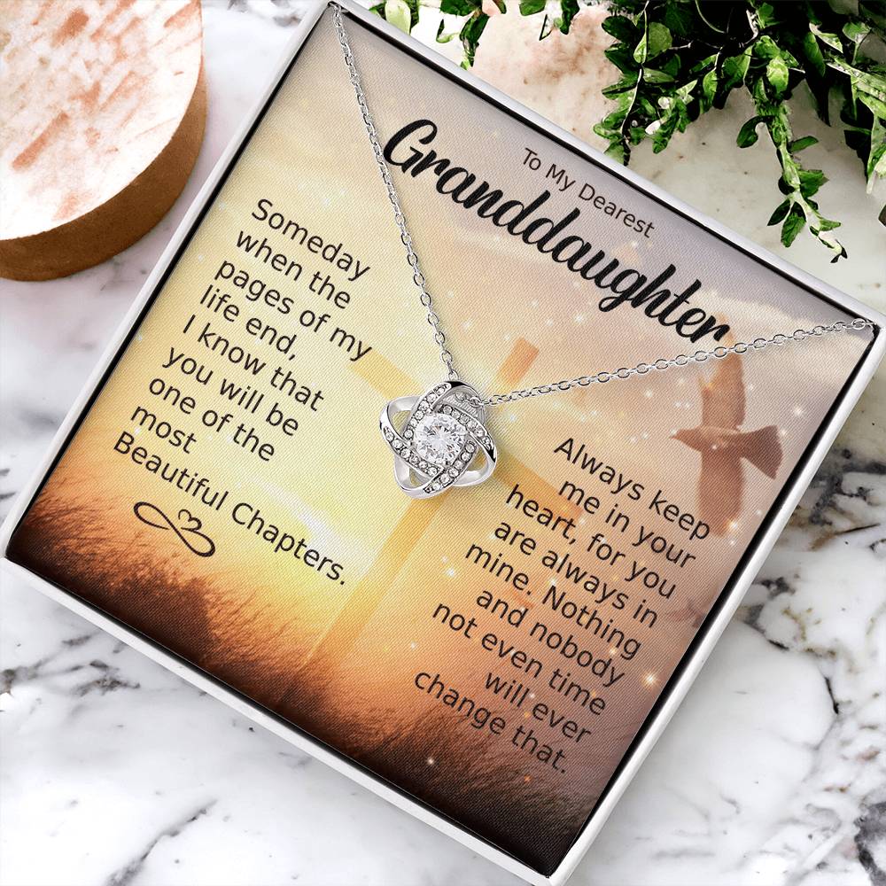 To My Dearest Granddaughter Necklace Gift For Granddaughter Granddaughter Birthday Gift Graduation Gift Love Knot Necklace