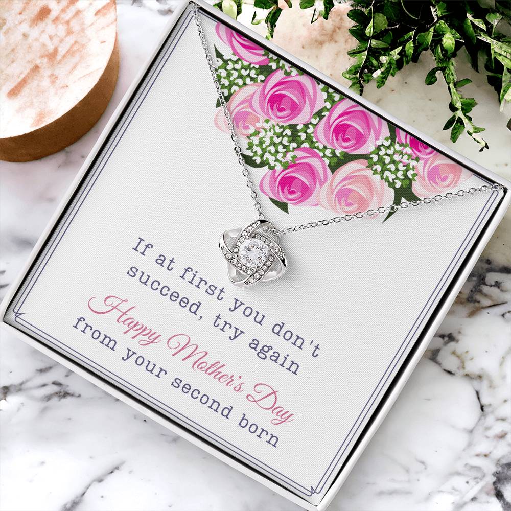 Second Born Mother's Day Gift Love Knot Necklace