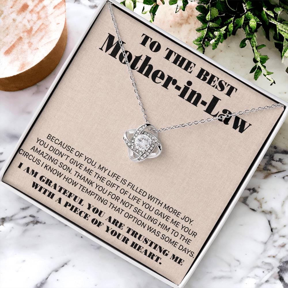 Gift For Mother-In-Law More Joy 2 Love Knot Necklace Love Knot Necklace