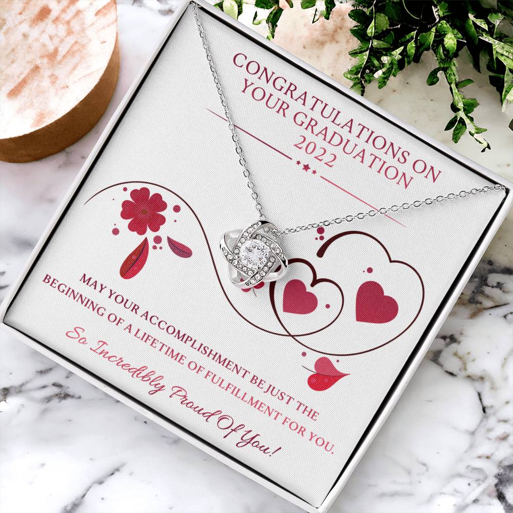 Class Of 2022 Gift Necklace For Daughter Graduation Necklace For Granddaughter Graduation Gifts F Love Knot Necklace
