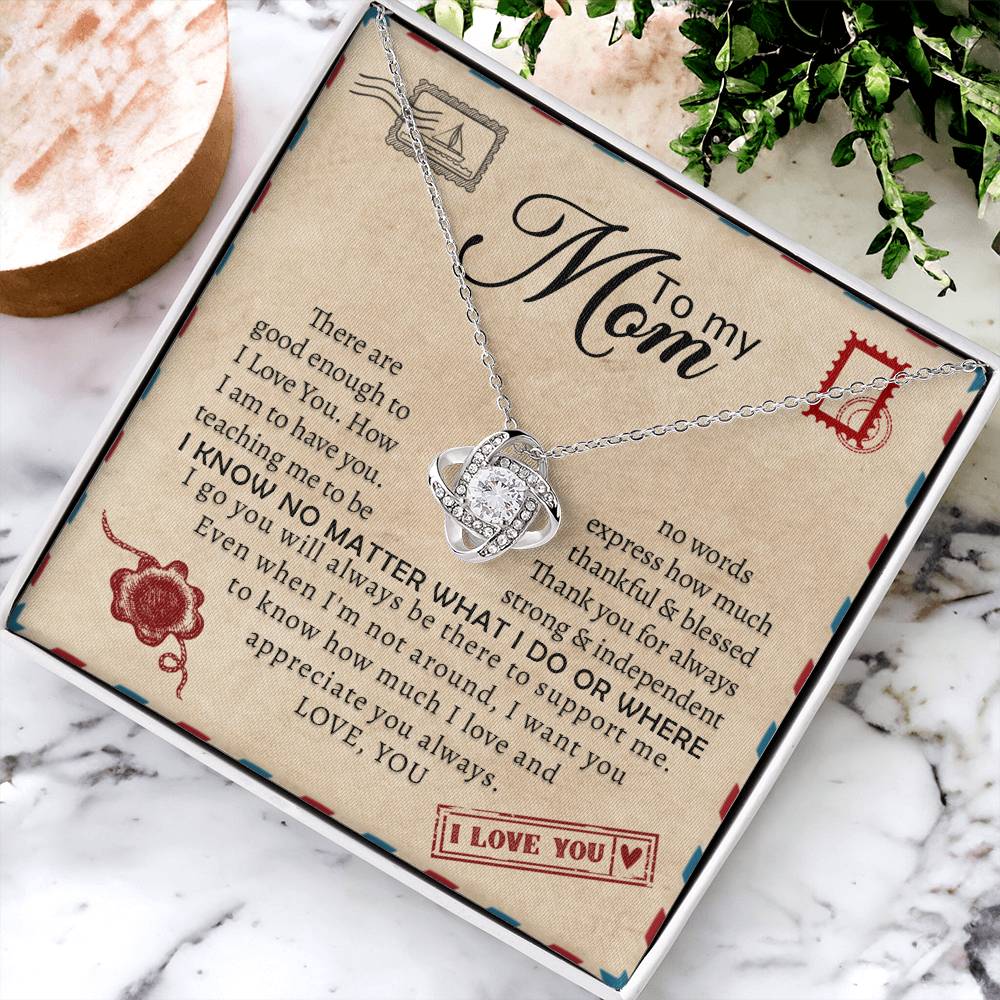 Gift To Mother Love Knot Mother'S Day Gift Necklace Gift For Mother Mother Gift From Daughter Mother Gift From Son Mother Messag Love Knot Necklace