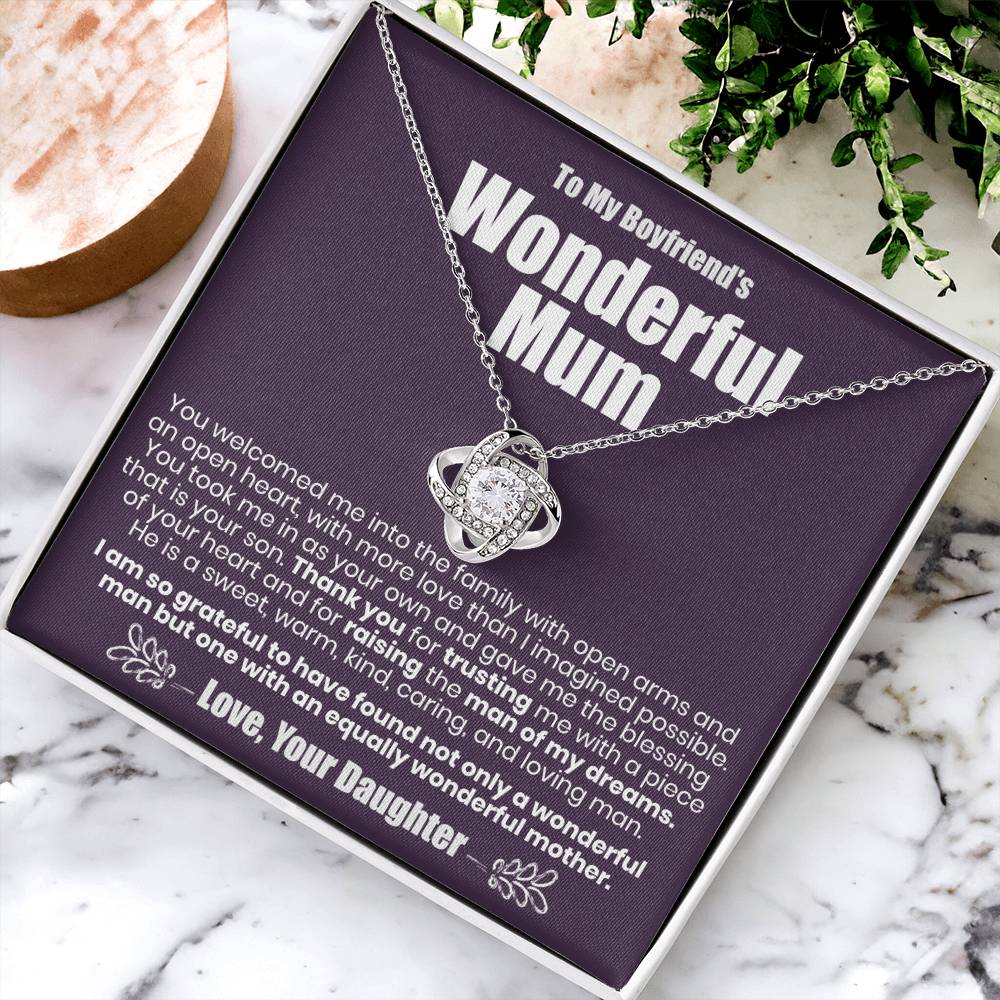 To My Boyfriend's Wonderful Mum - The Love Knot Necklace Love Knot Necklace