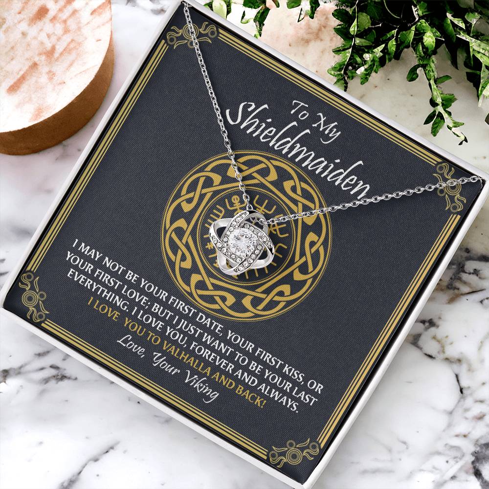 To My Shieldmaiden Knot Necklace Gift For Wife Girlfriend Anniversar Love Knot Necklace