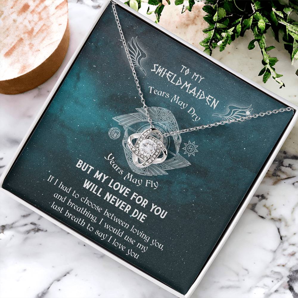 To My Shieldmaiden Knot Necklace - Norseman - Viking - Gift For Wife - Mythology Love Knot Necklace