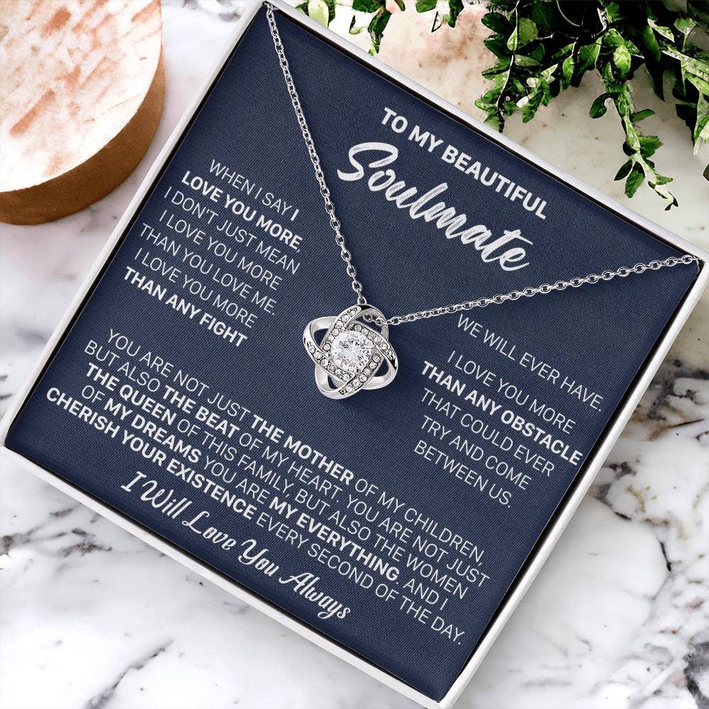 Gift For Your Soulmate - Love You More The Mother Love Knot Necklace Love Knot Necklace