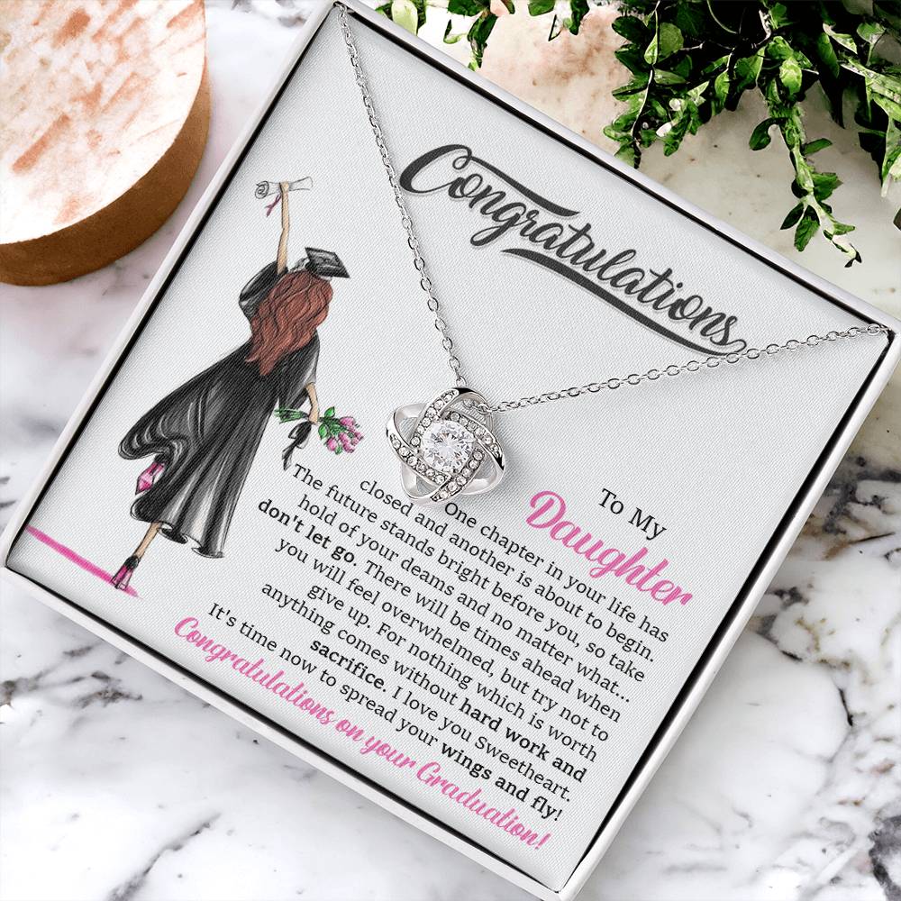 To My Daughter Graduation Necklace Graduation Gift For Daughter High School College Graduation Gift Love Knot Necklace