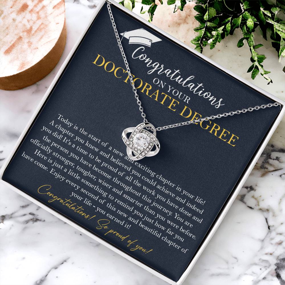 Doctorate Degree Graduation Gift Necklace Graduating Class Of 2022 Doctoral Degree Graduation Gift F Love Knot Necklace