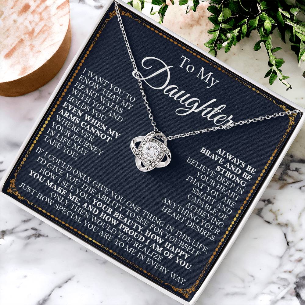 To My Daughter Necklace Daughter Gift From Momdad Gift For Daughter Birthday Graduation Chr Love Knot Necklace