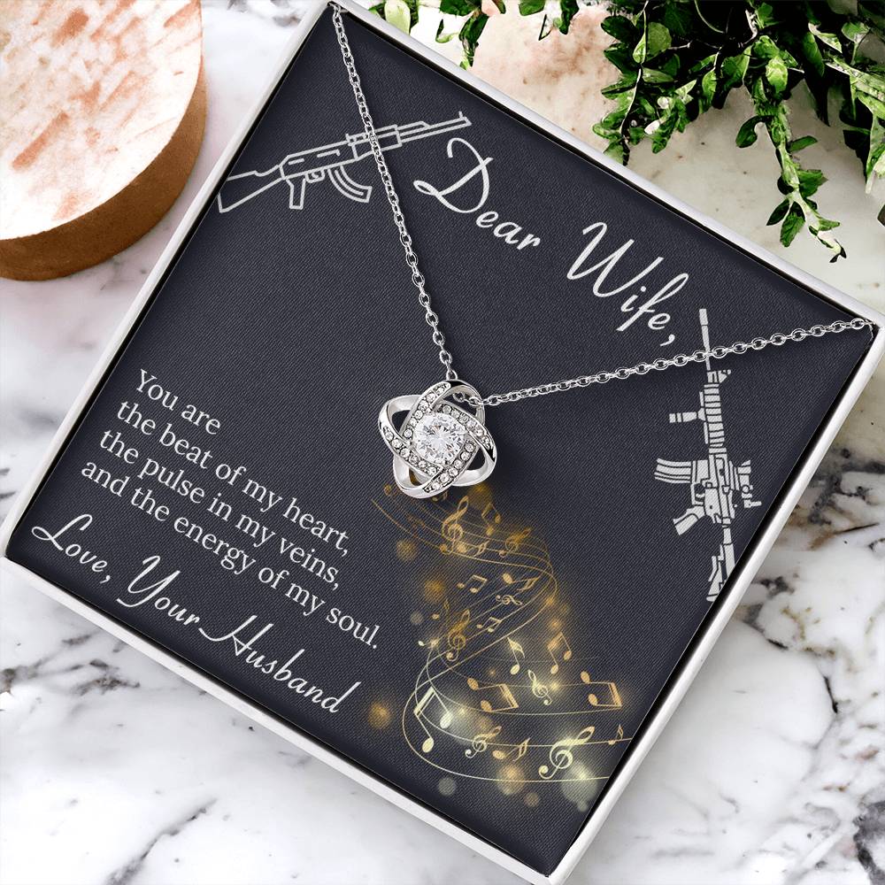 Dear Wife- Gun Love Love Knot Necklace