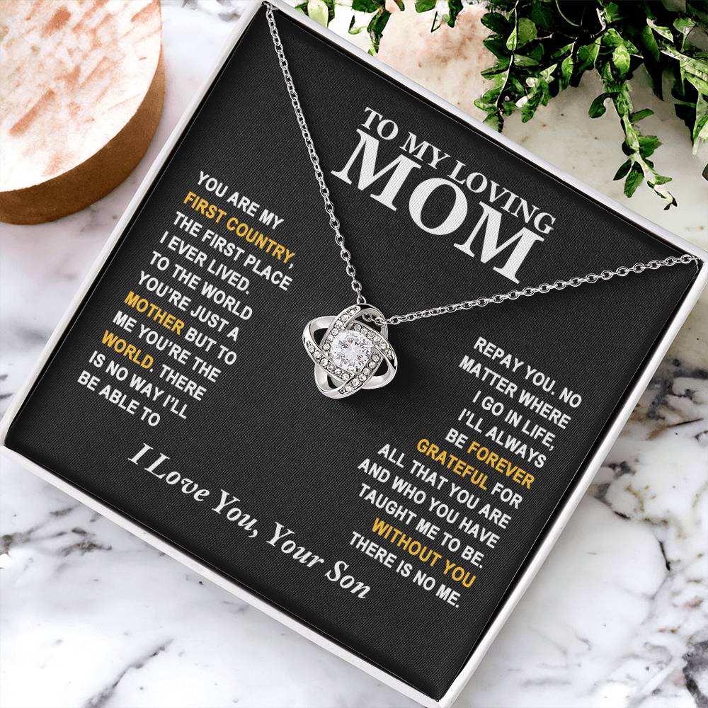 Mom - Forever Grateful - Necklace Love Knot Necklace