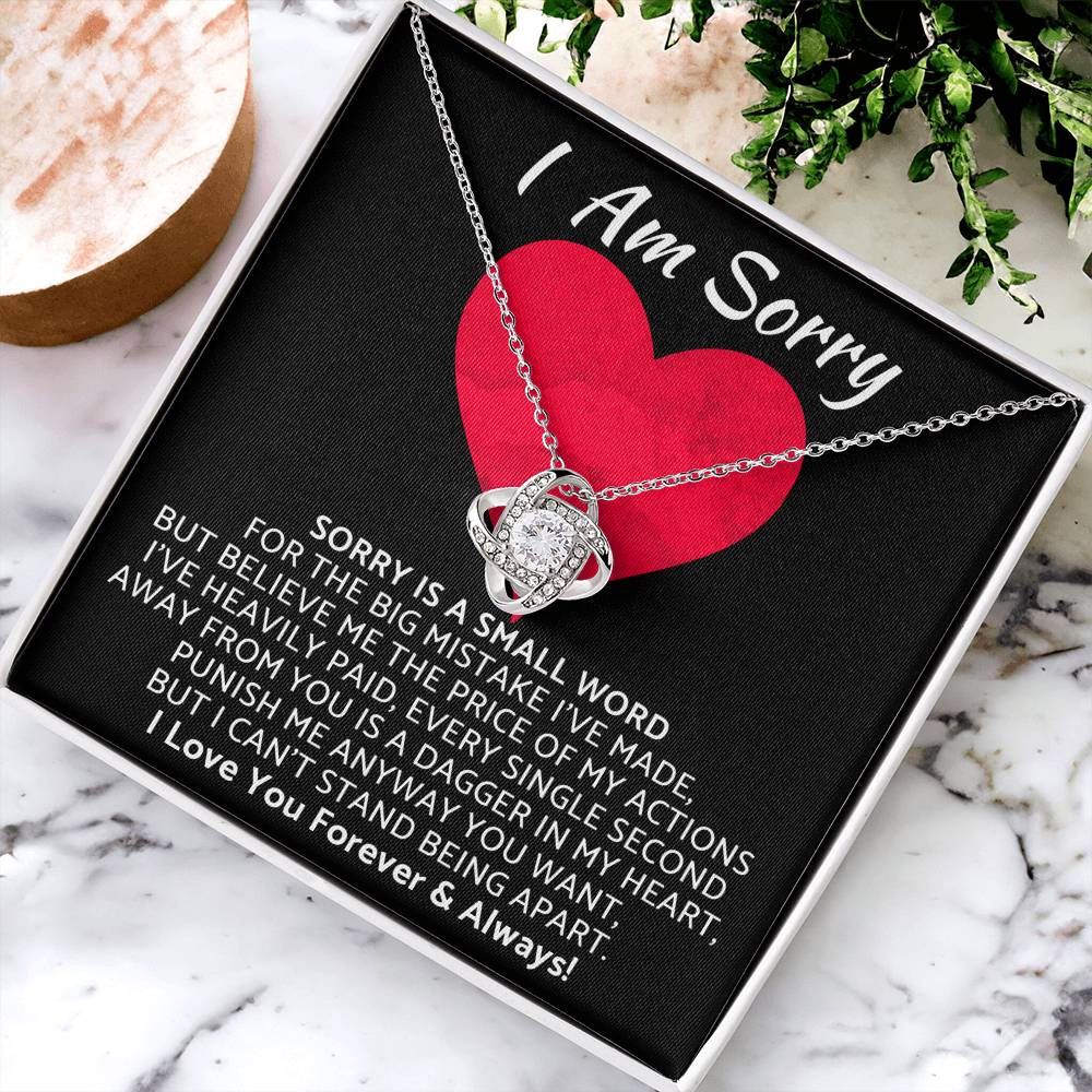 Premium I Am Sorry Gift for Your Love Knot Necklace