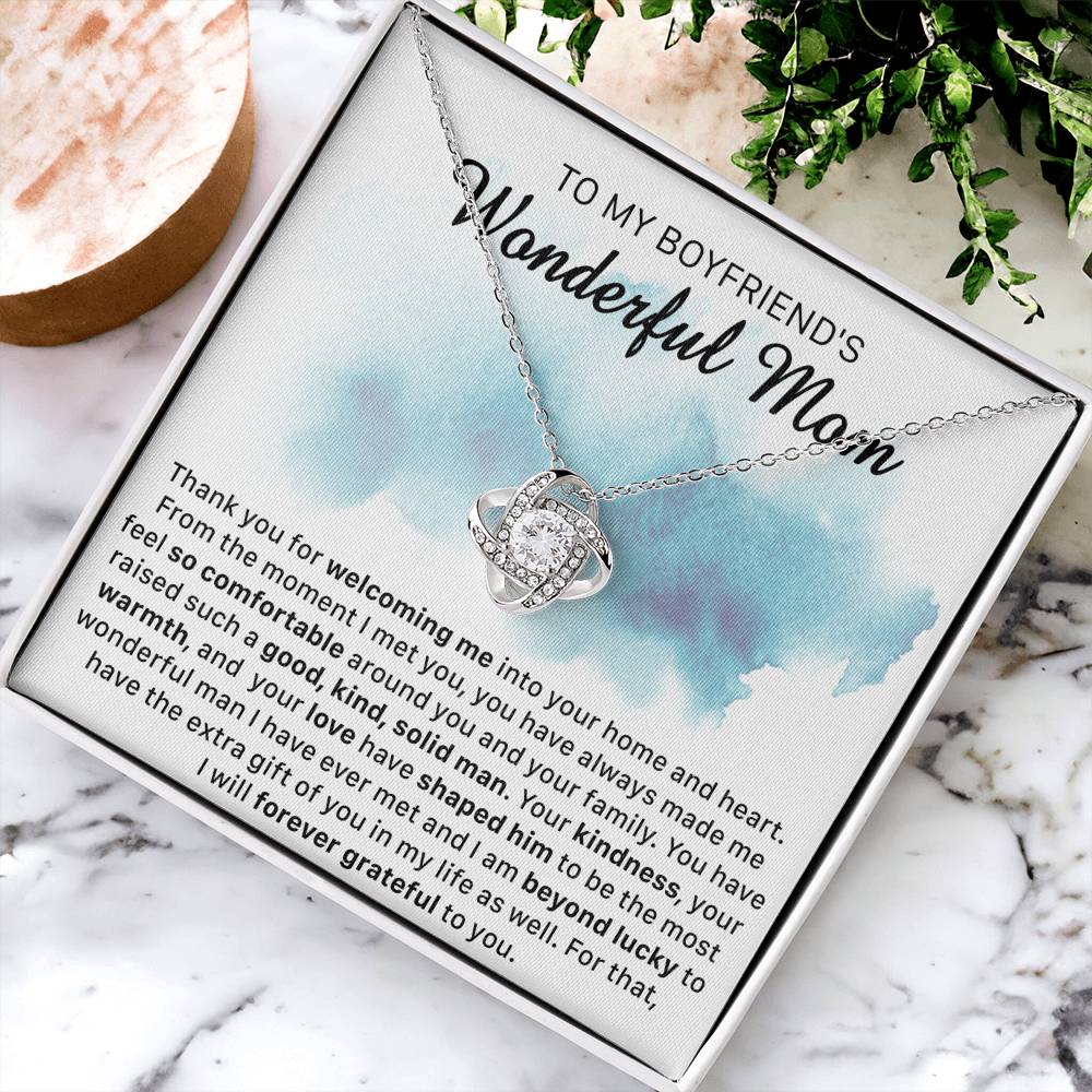 Gift For Boyfriend's Mom Comfortable Solid Man Love Knot Necklace Love Knot Necklace