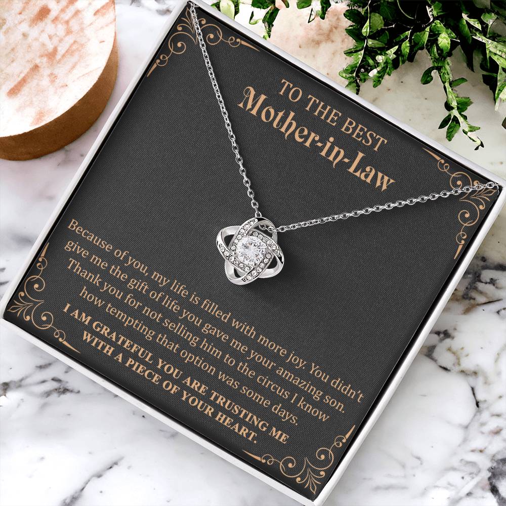 Gift For Mother-In-Law More Joy 1 Love Knot Love Knot Necklace