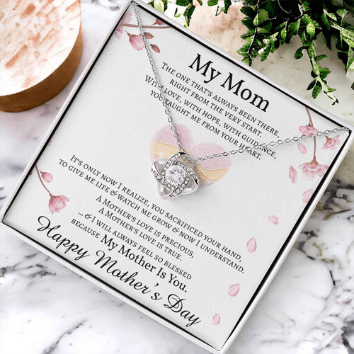 Mother's Day Message Card Necklace For Mom Love Knot Necklace For Mom Mom Gift From Daughter Mom Gift From Son 1 Love Knot Necklace