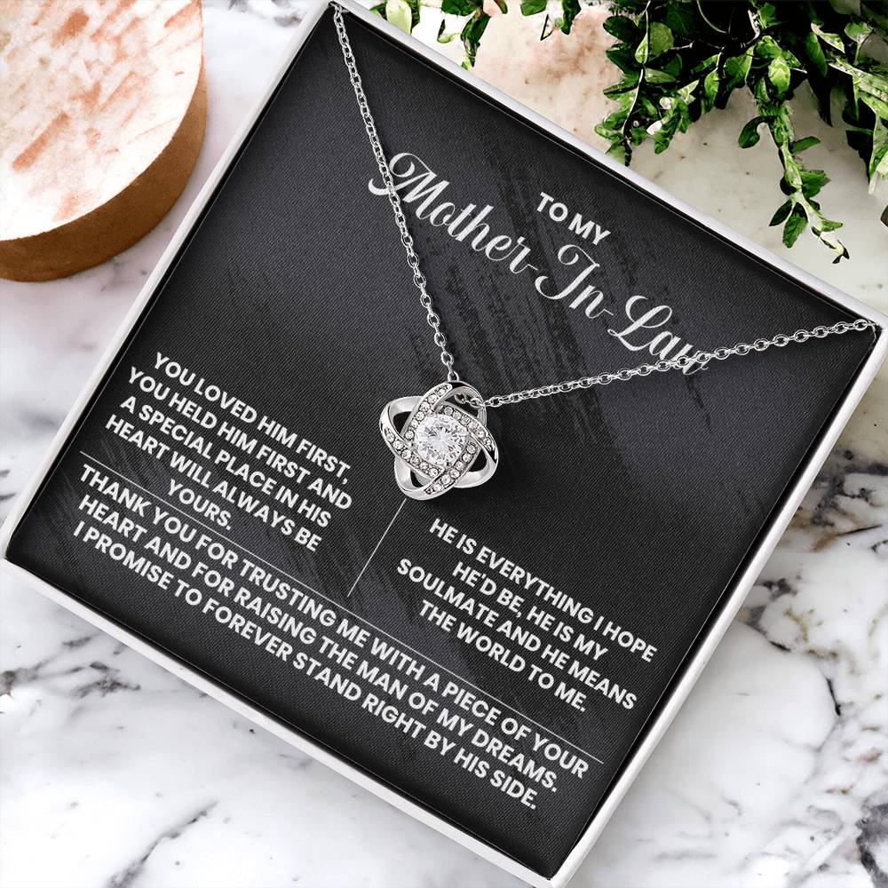 To My Mother-In-Law Thank You The Love Knot Necklace Love Knot Necklace