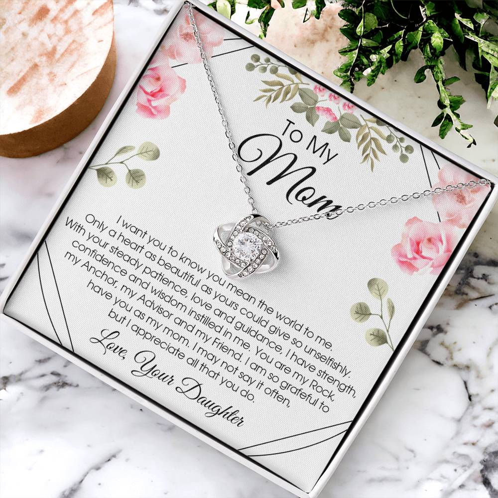To My Mom Necklace Gift For Mom From Daughter Sentimental Gift For Mother's Day Birthday Anniversary Love Knot Necklace