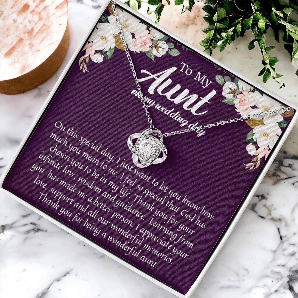 To My Aunt On My Wedding Day Wedding Gift For Aunt From Bride Niece To Aunt Sentimental Gift Love Knot Necklace