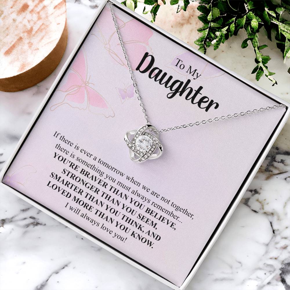 To My Daughter Necklace Gift From Mom Mothers Day Gift For Daughter From Mother Sentimental Jewelry Gifts For Daughter From Mom 5 Love Knot Necklace